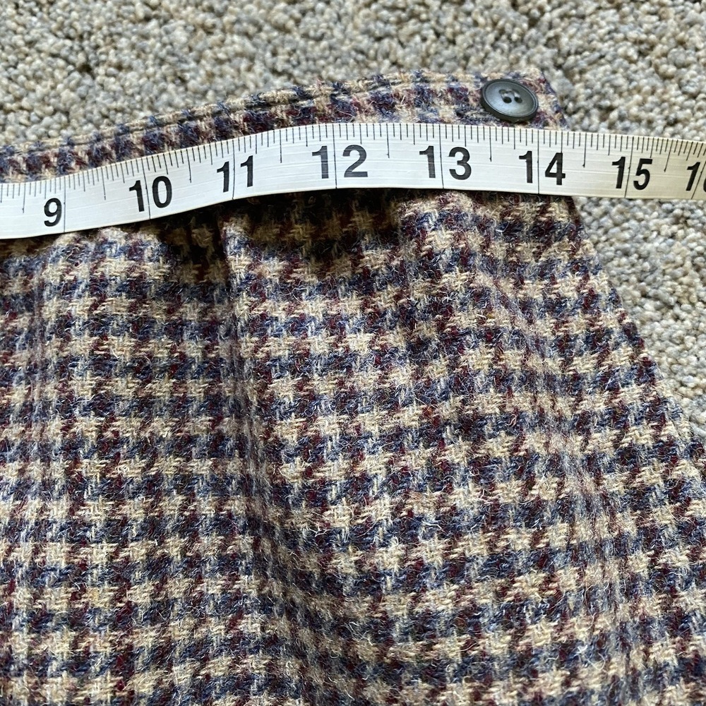 Pendleton A-Line Midi Tweed Skirt Size S / 28" Waist Brown Houndstooth Made USA - Picture 3 of 9